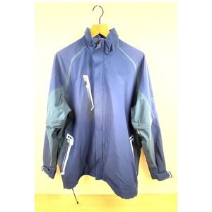 Glen Echo Golf Course Jacket Full Zip Windbreaker Coat Mens Medium‎ Blue